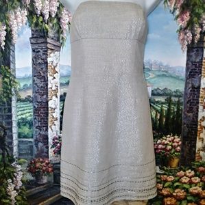 LOFT Strapless Dress. Cocktail Dress. Sequin Silver Dress. Size 4 Dress
